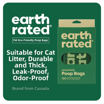 Earth Rated Πλαστικές σακούλες αποβλήτων σκύλων – παχύτερες, βιοδιασπώμενες, φιλικές προς το περιβάλλον, φορητές για βόλτες