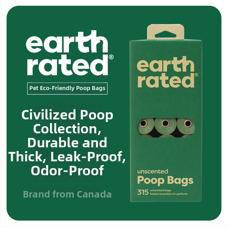 Earth Rated Πλαστικές σακούλες αποβλήτων σκύλων – παχύτερες, βιοδιασπώμενες, φιλικές προς το περιβάλλον, φορητές για βόλτες