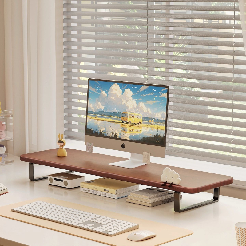 Stojan na monitor pre stolný počítač so zvýšeným stojanom a skladovacím regálom — rotačný typ; materiál: Iné; kompatibilné modely: Iné; model: Iné