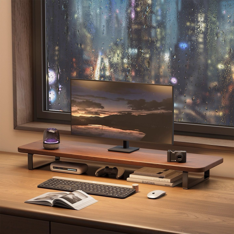 Stojan na monitor pre stolný počítač so zvýšeným stojanom a skladovacím regálom — rotačný typ; materiál: Iné; kompatibilné modely: Iné; model: Iné