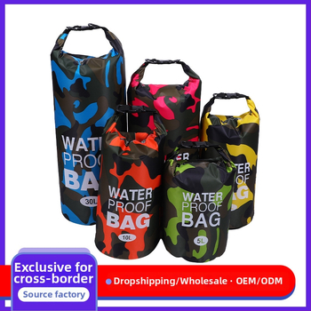 Nepremokavá PVC taška na vonkajšie aktivity s kamuflážnym vzorom, objem 2–30 l