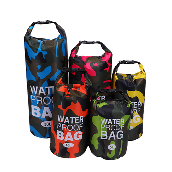 Водоустойчива PVC чанта за открито с камуфлажен принт, капацитет 2–30 л