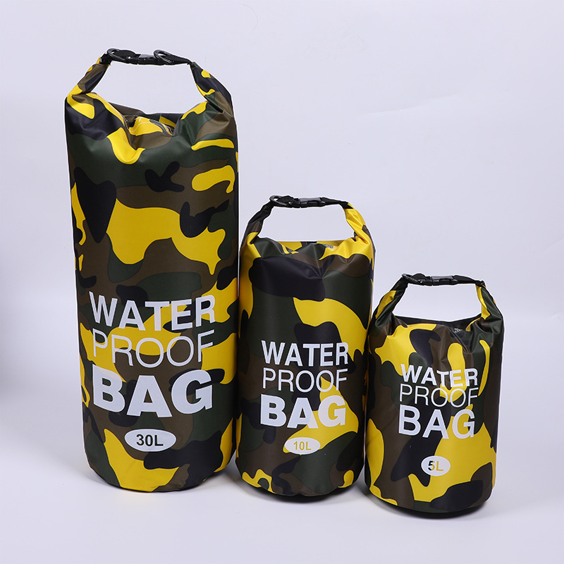 Водоустойчива PVC чанта за открито с камуфлажен принт, капацитет 2–30 л