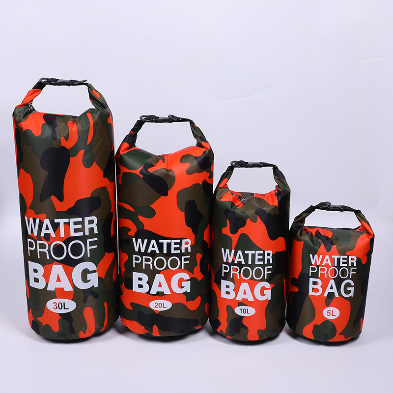 Водоустойчива PVC чанта за открито с камуфлажен принт, капацитет 2–30 л