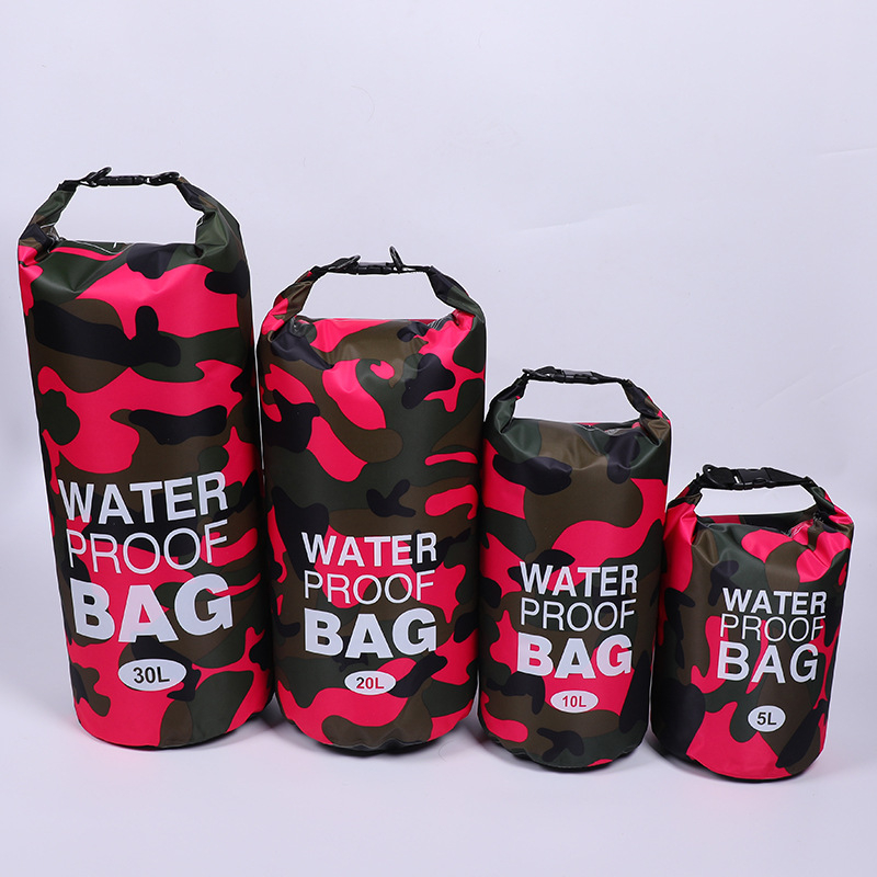 Водоустойчива PVC чанта за открито с камуфлажен принт, капацитет 2–30 л