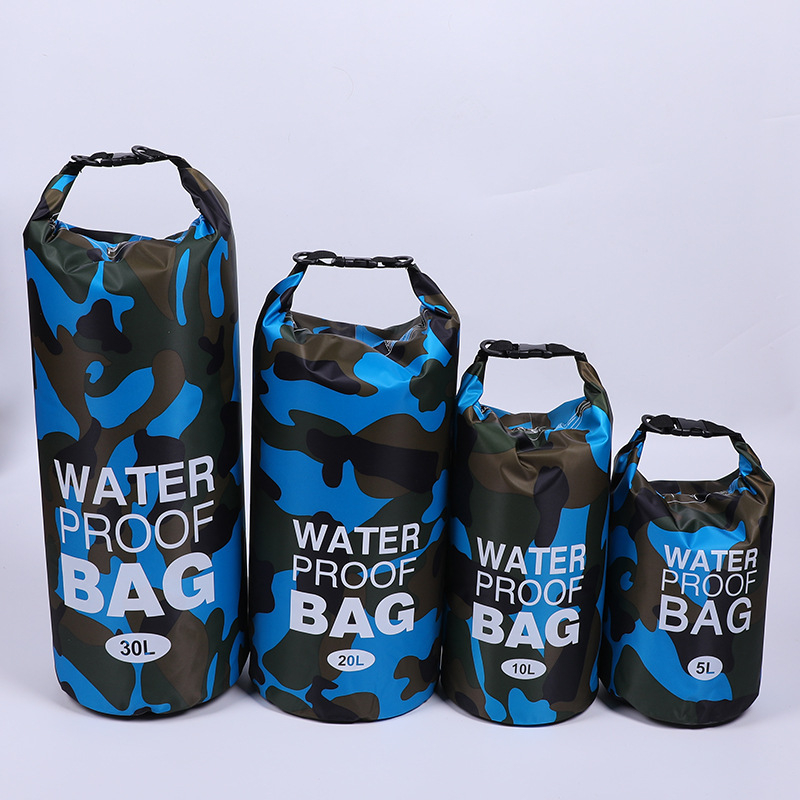 Водоустойчива PVC чанта за открито с камуфлажен принт, капацитет 2–30 л