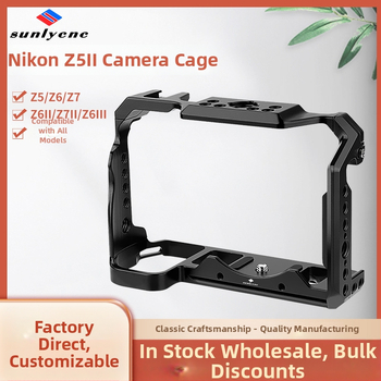 Metalna kućica za kameru Nikon Z5 II/Z6 III/Z6/Z7 II — aluminijska legura, podržava horizontalno i vertikalno snimanje, kompatibilno s Nikon Z5 II/Z6 III/Z6/Z7 II; maksimalna nosivost 6–10 kg; težina 0.224 kg