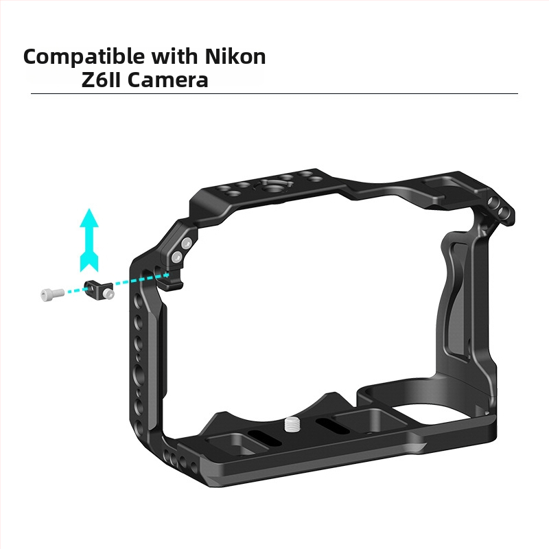 Metalna kućica za kameru Nikon Z5 II/Z6 III/Z6/Z7 II — aluminijska legura, podržava horizontalno i vertikalno snimanje, kompatibilno s Nikon Z5 II/Z6 III/Z6/Z7 II; maksimalna nosivost 6–10 kg; težina 0.224 kg