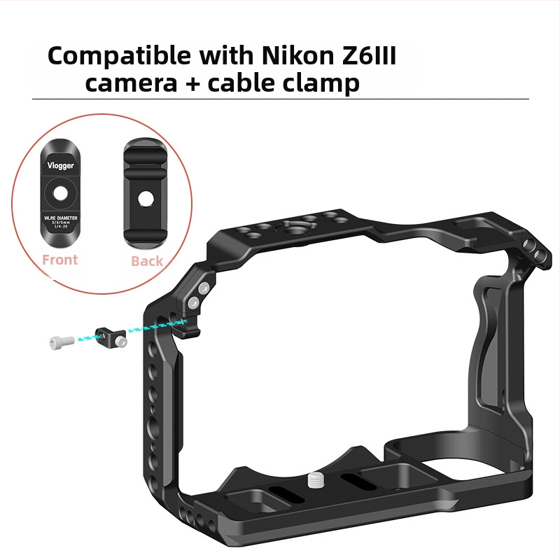 Metalna kućica za kameru Nikon Z5 II/Z6 III/Z6/Z7 II — aluminijska legura, podržava horizontalno i vertikalno snimanje, kompatibilno s Nikon Z5 II/Z6 III/Z6/Z7 II; maksimalna nosivost 6–10 kg; težina 0.224 kg