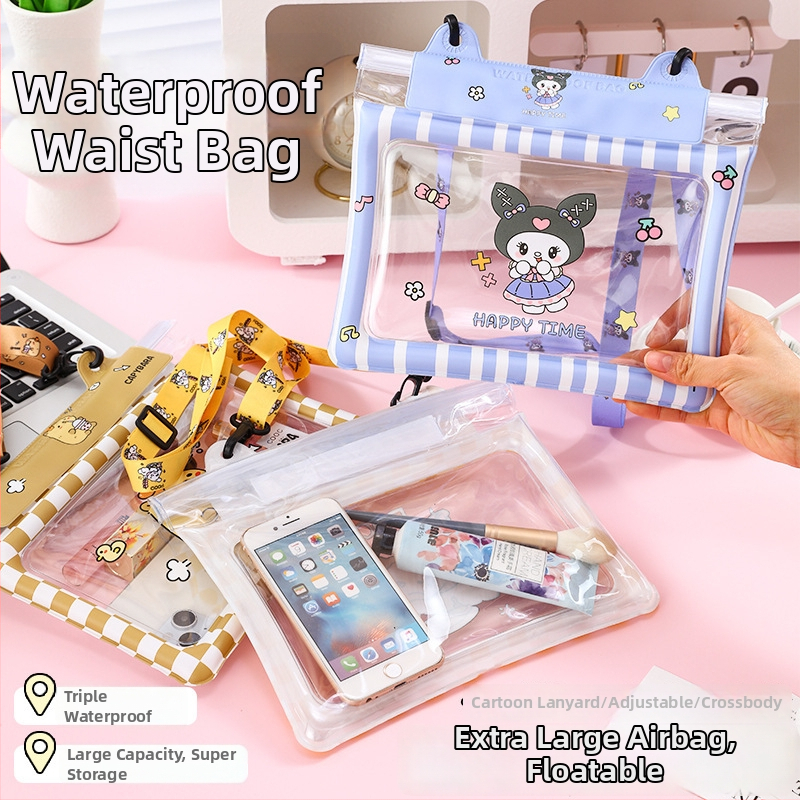 Vodootporna pasna vrećica za telefon s zračnom komorom i trostruko zatvorenim skladištem zraka PVC materijal, veliki kapacitet; pogodna za plivanje, ronjenje, rafting i putovanja.
