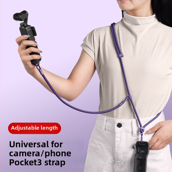 DJI Pocket 3 šnúra na krk — 3 v 1 popruh cez telo, unisex; materiály: nylon, polyestrové lano, kovová spona
