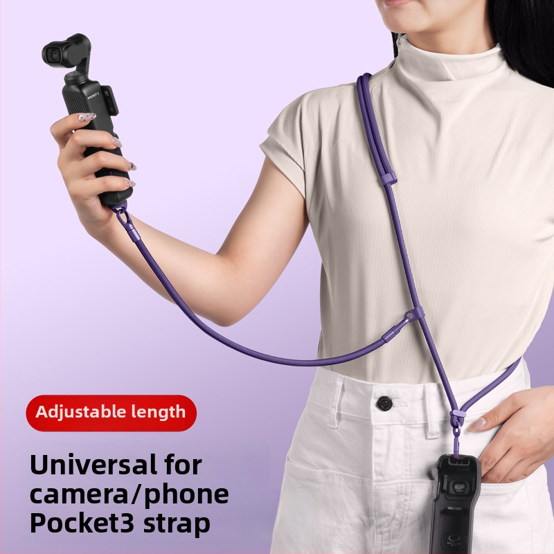 DJI Pocket 3 šnúra na krk — 3 v 1 popruh cez telo, unisex; materiály: nylon, polyestrové lano, kovová spona