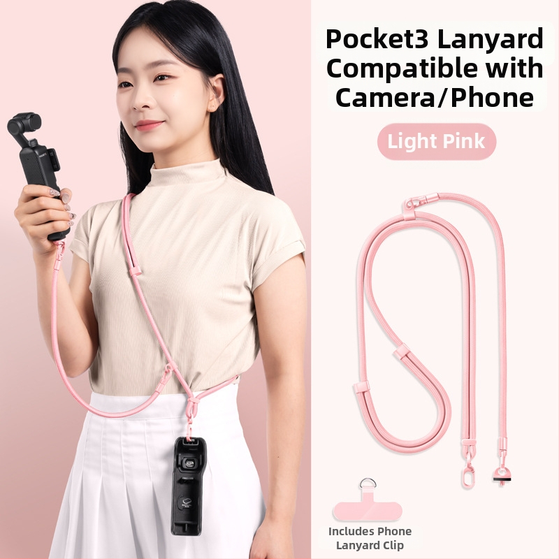 DJI Pocket 3 šnúra na krk — 3 v 1 popruh cez telo, unisex; materiály: nylon, polyestrové lano, kovová spona