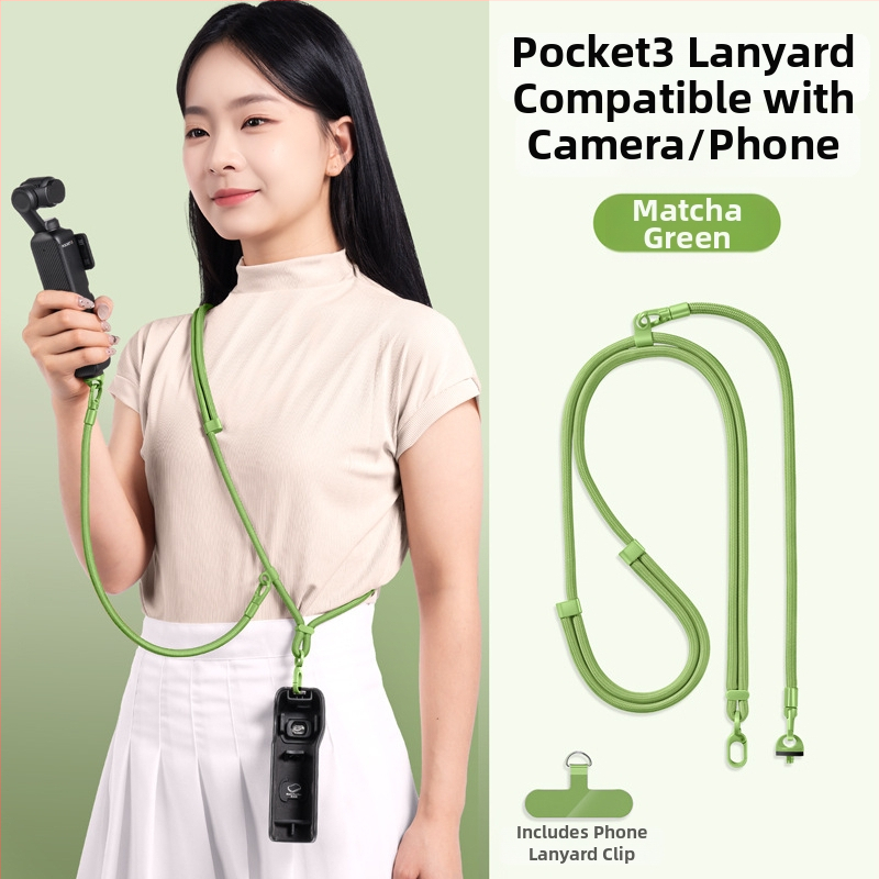 DJI Pocket 3 šnúra na krk — 3 v 1 popruh cez telo, unisex; materiály: nylon, polyestrové lano, kovová spona