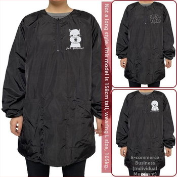 Profesionāļiem paredzēts suņu un kaķu kopšanas halāts – garas piedurknes, ūdens atgrūdošs un elpojošs (Zīmols: otter; Materiāls: lina; Importēts: Nē; Izcelsme: Cita)