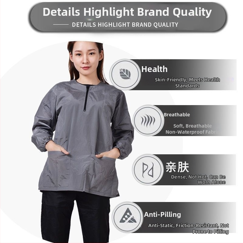 Profesionāļiem paredzēts suņu un kaķu kopšanas halāts – garas piedurknes, ūdens atgrūdošs un elpojošs (Zīmols: otter; Materiāls: lina; Importēts: Nē; Izcelsme: Cita)