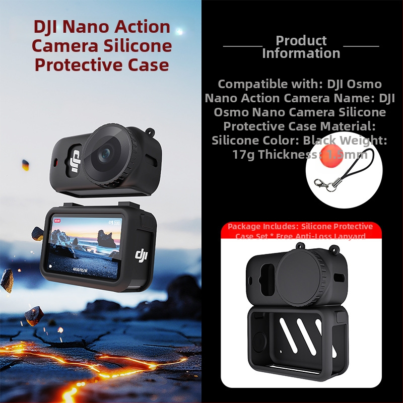 Silikona aizsargkorpuss DJI Osmo Nano kamerai; materiāls: silikons; saderīgs ar: DJI Osmo Nano kamera; logotipa druka: Jā; apstrādes veids: karstā pārneses drukāšana; personalizācija: Jā.