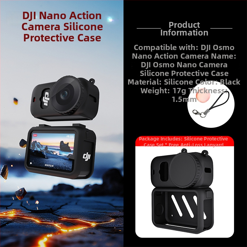 Silikona aizsargkorpuss DJI Osmo Nano kamerai; materiāls: silikons; saderīgs ar: DJI Osmo Nano kamera; logotipa druka: Jā; apstrādes veids: karstā pārneses drukāšana; personalizācija: Jā.