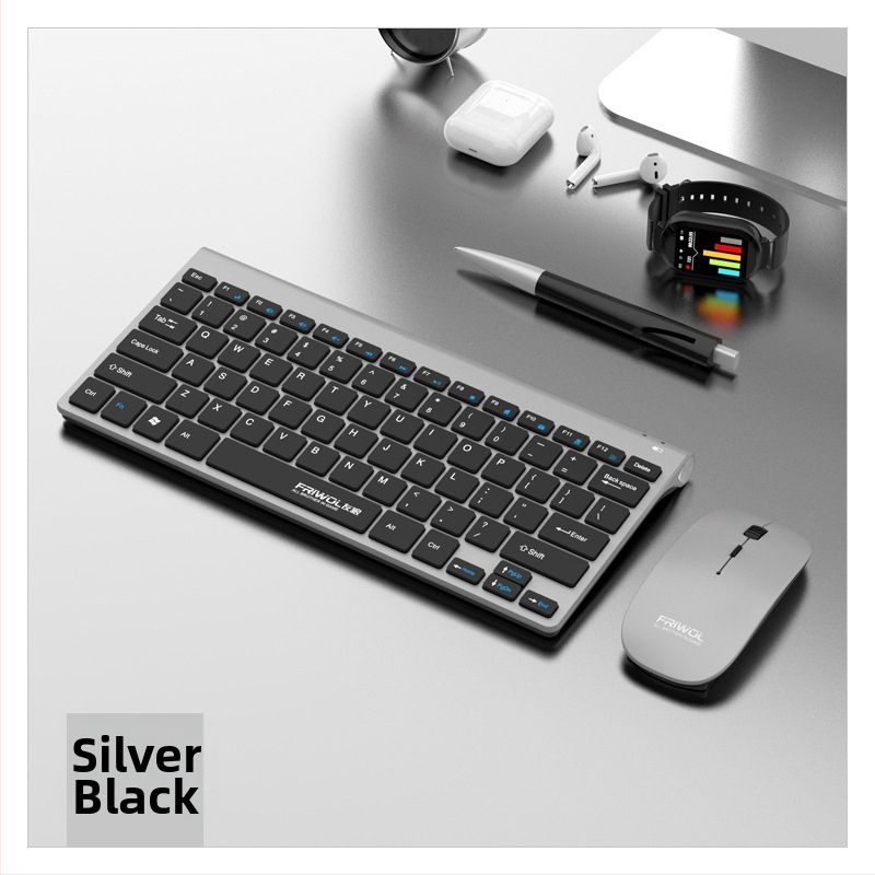 WT110 Bezdrôtový set klávesnice a myši pre počítač, USB klávesnica a USB myš, 1200 DPI, Ergonomický, Vodotesný