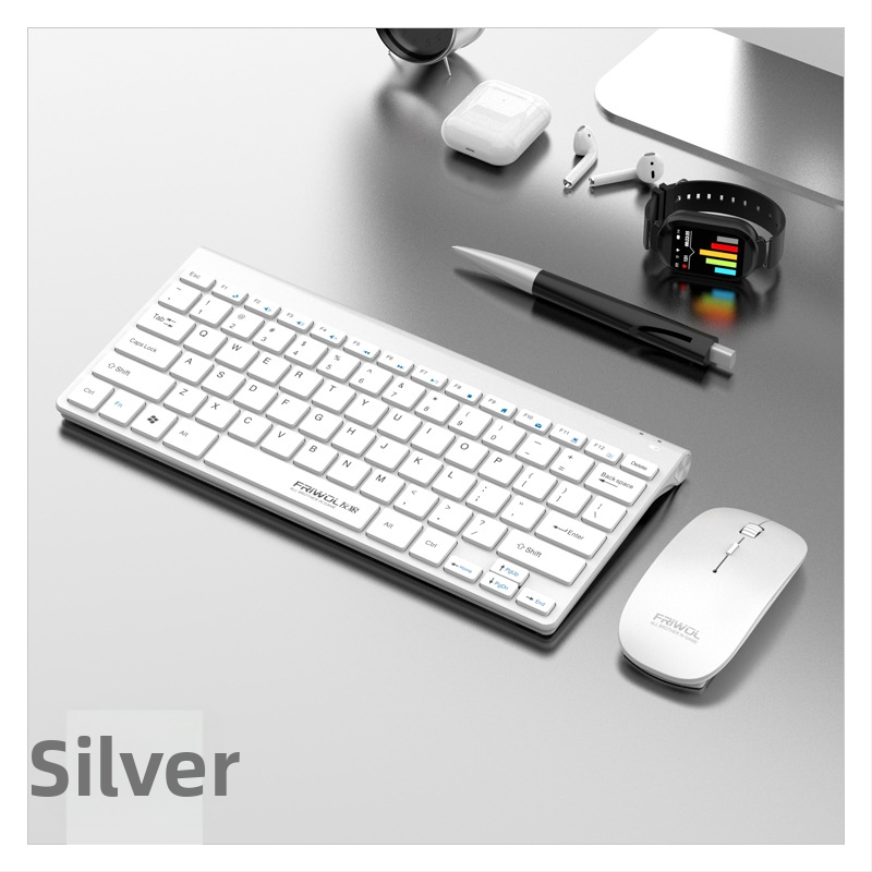 WT110 Bezdrôtový set klávesnice a myši pre počítač, USB klávesnica a USB myš, 1200 DPI, Ergonomický, Vodotesný