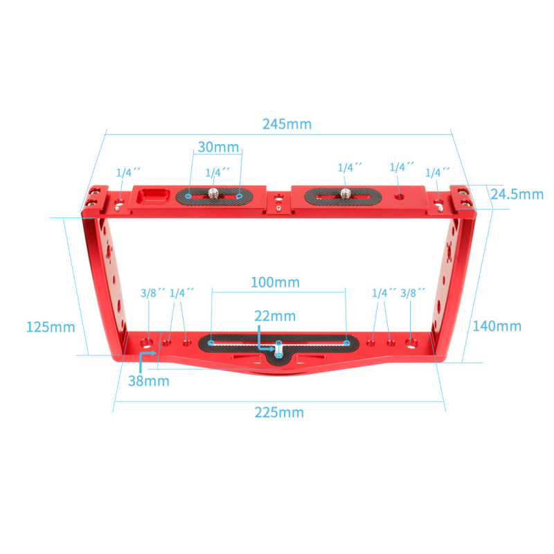 FEICHAO Suport dublu pentru GoPro/DSLR/telefoane – aliaj de aluminiu, sarcină maximă 2–5 kg