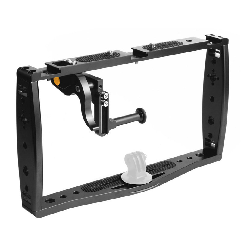 FEICHAO Suport dublu pentru GoPro/DSLR/telefoane – aliaj de aluminiu, sarcină maximă 2–5 kg