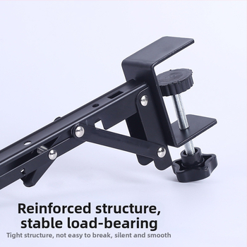 Държач за клавиатура, сгъваем без пробив (Материал: студено валцована стомана; Модел: Безпробивен сгъваем държач; Приложение: за маса или шкаф; Стил: модерен и минималистичен; Покритие: боядисана повърхност)