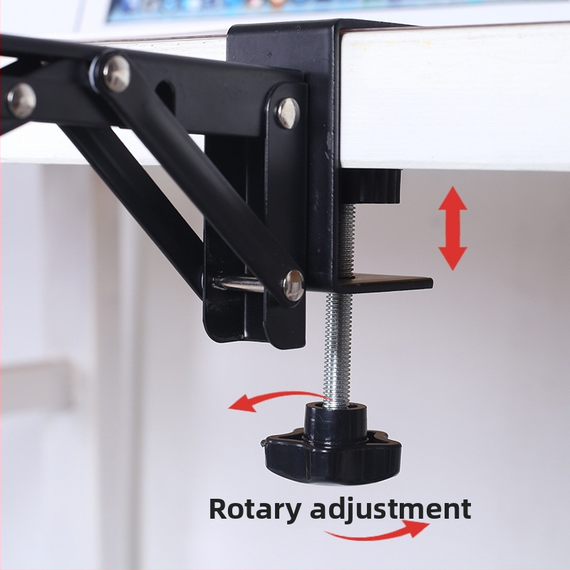 Държач за клавиатура, сгъваем без пробив (Материал: студено валцована стомана; Модел: Безпробивен сгъваем държач; Приложение: за маса или шкаф; Стил: модерен и минималистичен; Покритие: боядисана повърхност)
