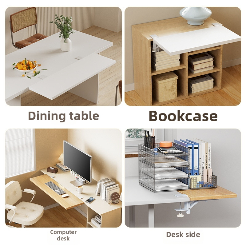 Държач за клавиатура, сгъваем без пробив (Материал: студено валцована стомана; Модел: Безпробивен сгъваем държач; Приложение: за маса или шкаф; Стил: модерен и минималистичен; Покритие: боядисана повърхност)