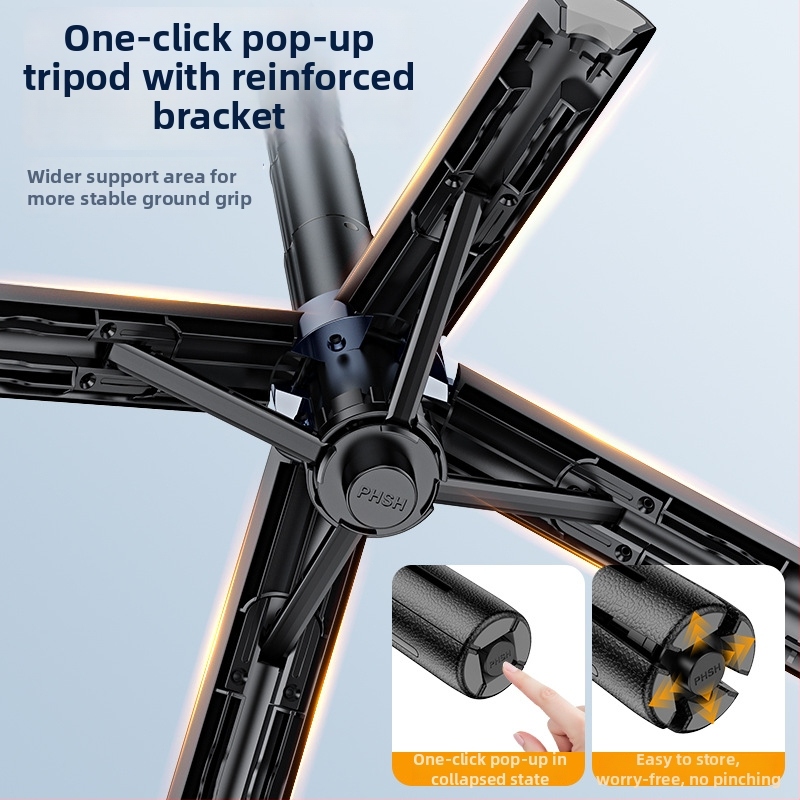 Mini Bluetooth magnētiskais selfie sticks ar četru kāju tripodu; materiāls: alumīnija sakausējums + ABS; pults iekļauts; apgaismojums fotografēšanai; Bluetooth ieslēgts