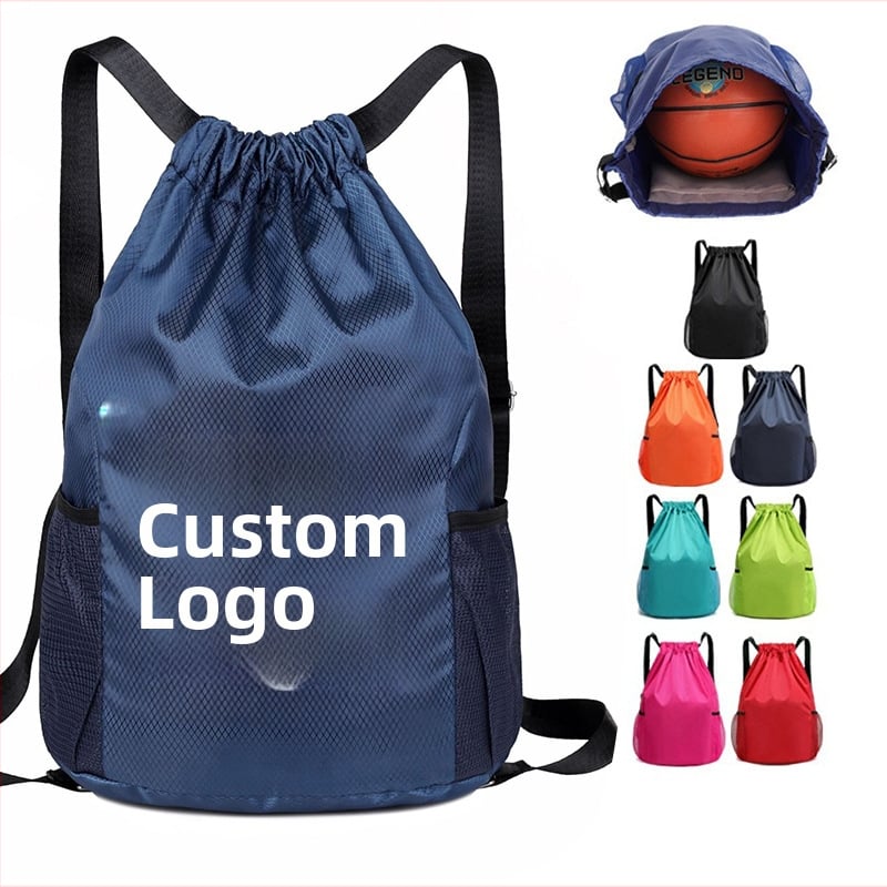 Rucsac sportiv, capacitate mare, material PU, închidere cu șnur, unisex, pentru baschet și fotbal în aer liber