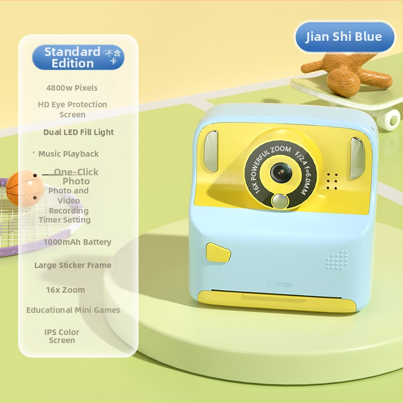 Digitaalse printimisega kaamera lastele, mudel X6D, 2,4-tolline LCD, TF-kaardi salvestus, 4800 pikslit, 1000 mAh akumulator