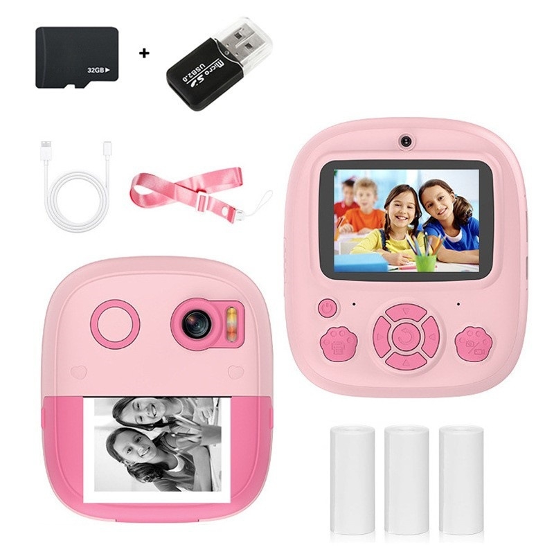 Lastele mõeldud mini Polaroid hetkekaamera, mudel P5, fotod ja printimine, 2,4-tolline LCD, TF-kart salvestuseks, 4800–9600 piksli vahemik, välja antud 2024. aastal