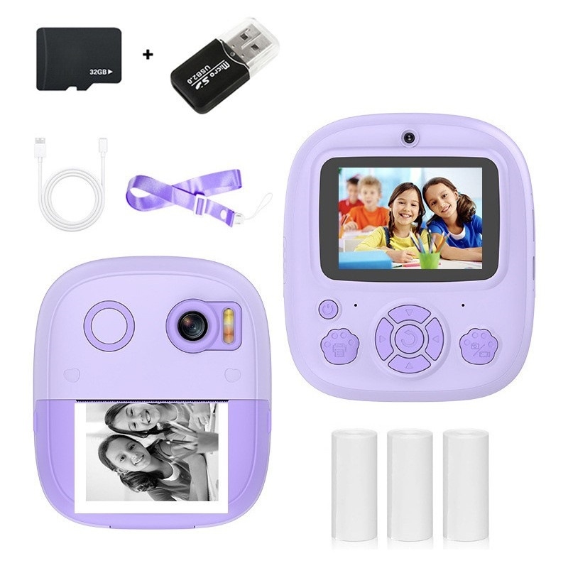 Lastele mõeldud mini Polaroid hetkekaamera, mudel P5, fotod ja printimine, 2,4-tolline LCD, TF-kart salvestuseks, 4800–9600 piksli vahemik, välja antud 2024. aastal