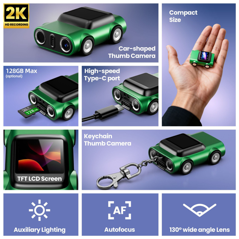 Cameră mini pentru copii G-5, ecran 0.96 inch LCD, 1–5 MP, card TF, autonomie baterie 1–3 ore