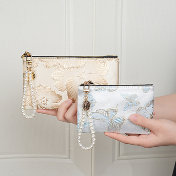 Portofel lung pentru femei, cu model floral, material PVC, căptușeală poliester, stil Noua Tendință Națională, primăvara 2025