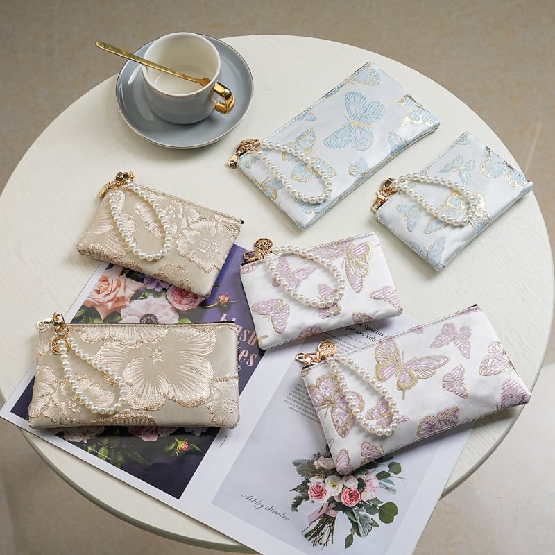 Portofel lung pentru femei, cu model floral, material PVC, căptușeală poliester, stil Noua Tendință Națională, primăvara 2025