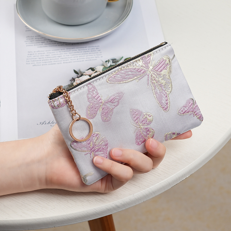 Portofel lung pentru femei, cu model floral, material PVC, căptușeală poliester, stil Noua Tendință Națională, primăvara 2025