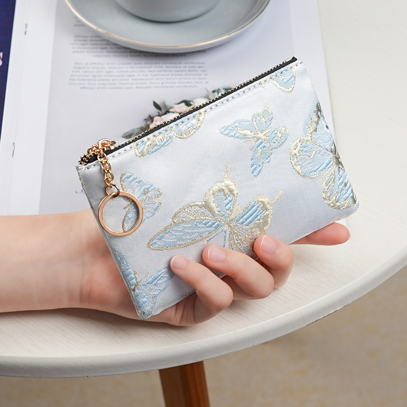 Portofel lung pentru femei, cu model floral, material PVC, căptușeală poliester, stil Noua Tendință Națională, primăvara 2025