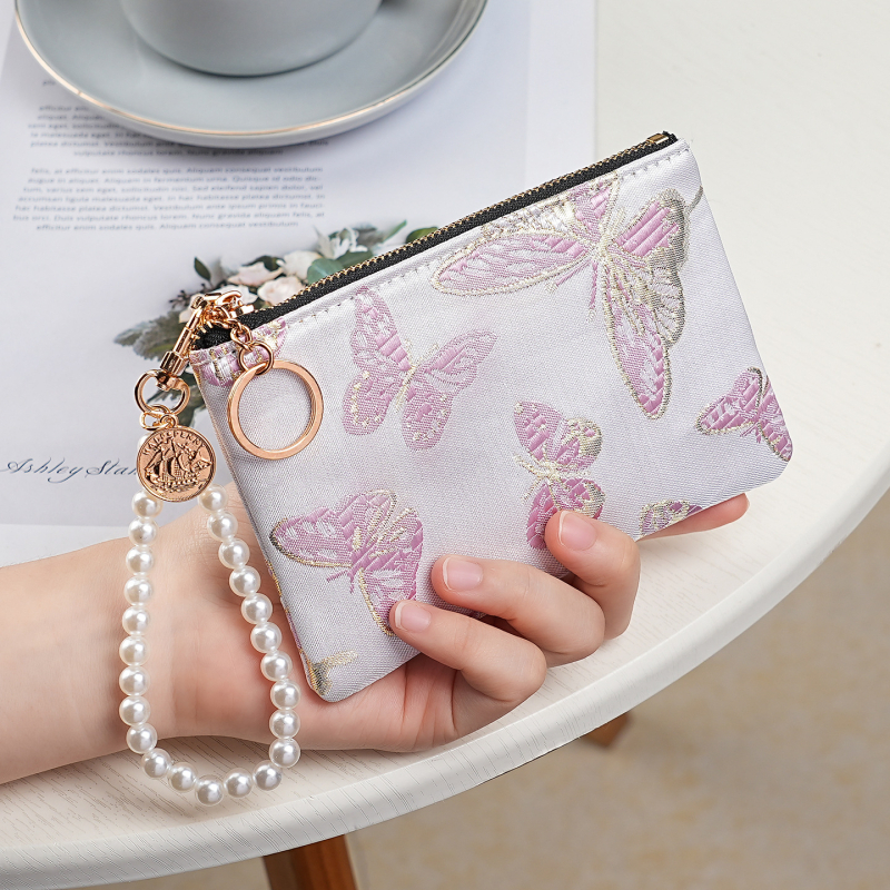 Portofel lung pentru femei, cu model floral, material PVC, căptușeală poliester, stil Noua Tendință Națională, primăvara 2025