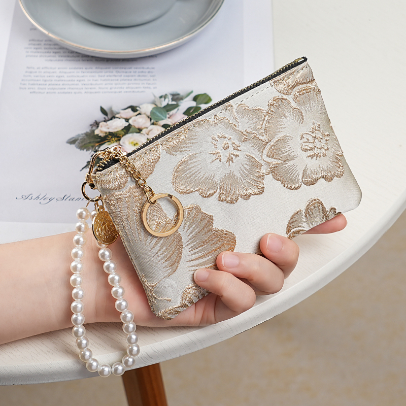 Portofel lung pentru femei, cu model floral, material PVC, căptușeală poliester, stil Noua Tendință Națională, primăvara 2025