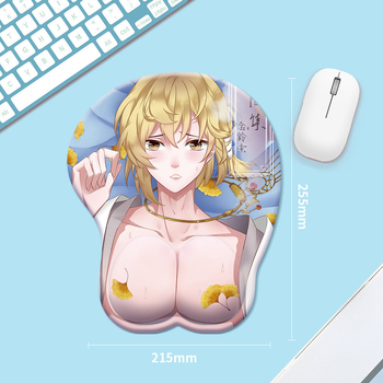 Pad de încheietură pentru mouse H-5 – Gel de siliciu + mătase de lapte, o singură față, utilizare de birou, design 3D animație, logo imprimat, OEM/personalizare