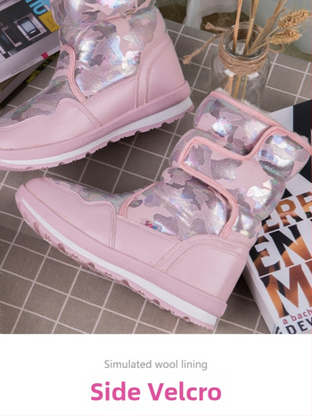 Vīriešu ziemas zābaki sniegam, ūdensizturīgi, pretslīdējoši, ar mākslīgu pūkainu oderi, bieza konstrukcija, gumijas zole