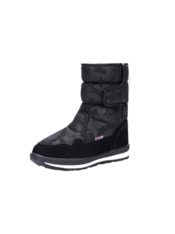 Vīriešu ziemas zābaki sniegam, ūdensizturīgi, pretslīdējoši, ar mākslīgu pūkainu oderi, bieza konstrukcija, gumijas zole