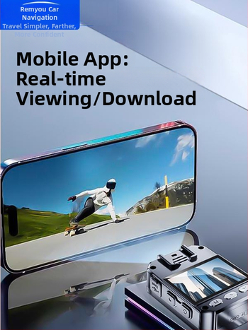 Cameră de bord pentru motocicletă, 4K+, unghi de vizualizare 170°, Wi‑Fi, card SD de 256 GB, suport ghidon