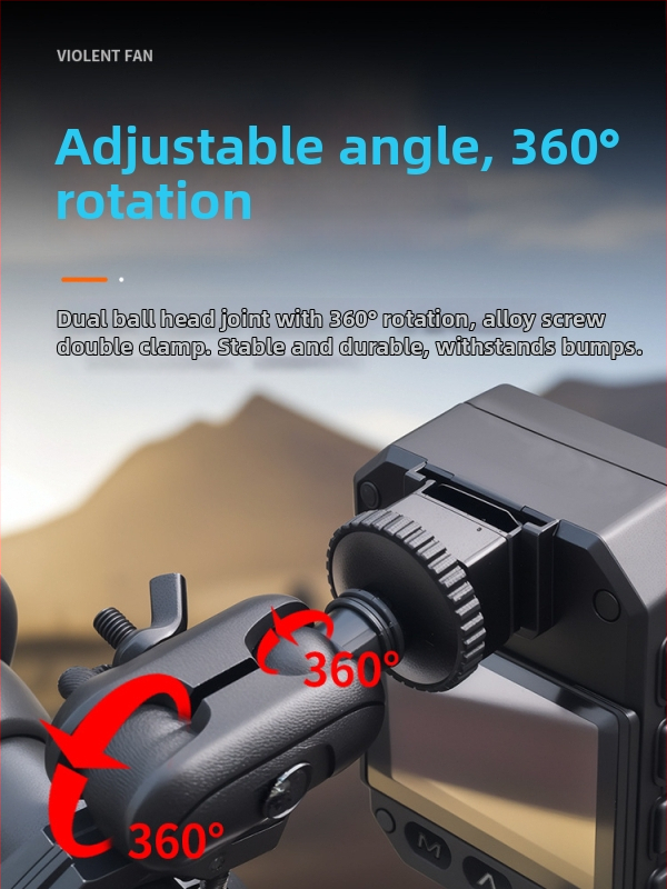 Cameră de bord pentru motocicletă, 4K+, unghi de vizualizare 170°, Wi‑Fi, card SD de 256 GB, suport ghidon