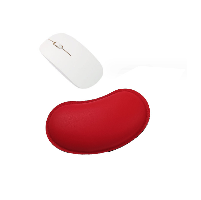 Pad de încheietură pentru mouse din piele PU, mic, cu un singur față, cu curea pentru încheietură, OEM gata cu logo imprimat