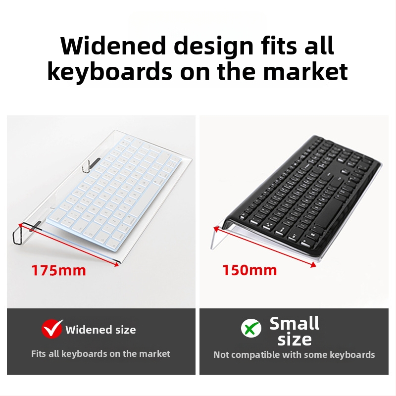 Suport pentru tastatură din acril, model Q9, cu două fețe, înclinare pentru scriere, greutate 300 g