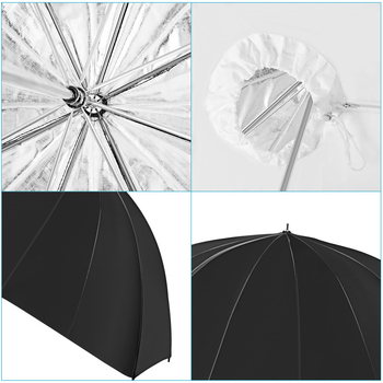 Aštuoniakampis skėtis – softbox profesinei fotografijai; tipas: minkštojo šviesos įtaisas; medžiagos: nailonas ir aliuminis