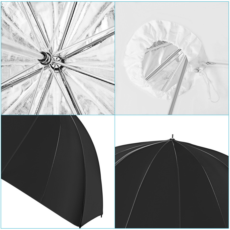 Aštuoniakampis skėtis – softbox profesinei fotografijai; tipas: minkštojo šviesos įtaisas; medžiagos: nailonas ir aliuminis